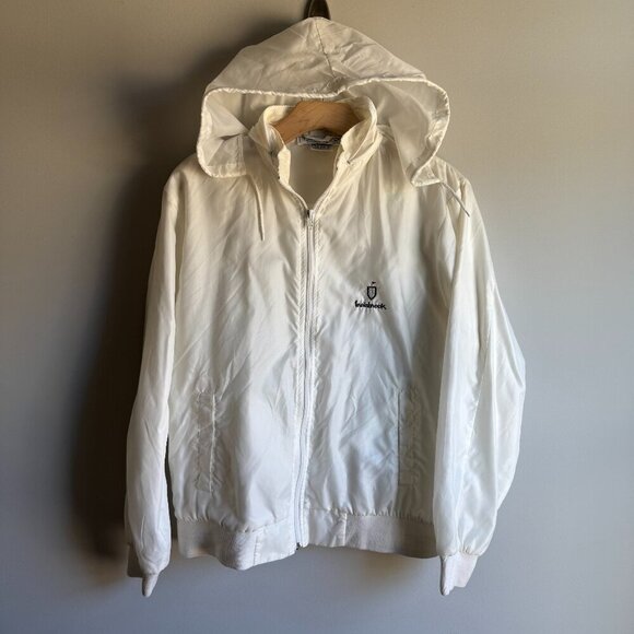 Vintage IZOD Club Innisbrook White Windbreaker Golf Jacket Size Medium - Picture 1 of 8